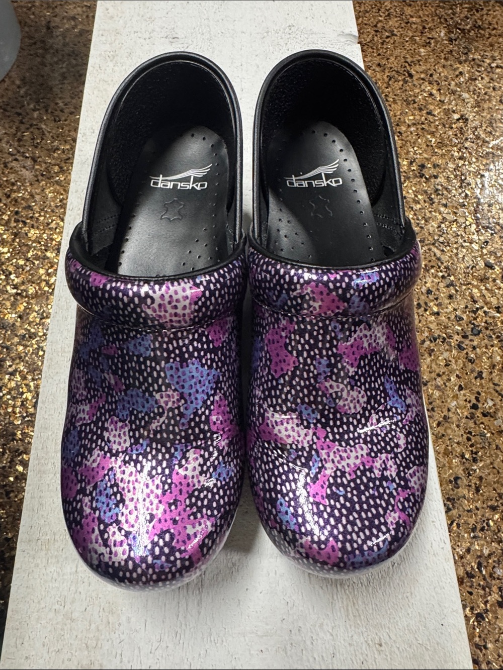 Dansko Purple Multi Floral-Print Clogs